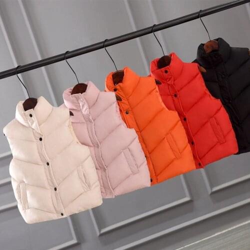 Boys Sleeveless Jacket Vest Baby Girls Vest Winter Down Vest Waistcoats Children Clothing Kids Thick Warm Coat Cotton Vest J214