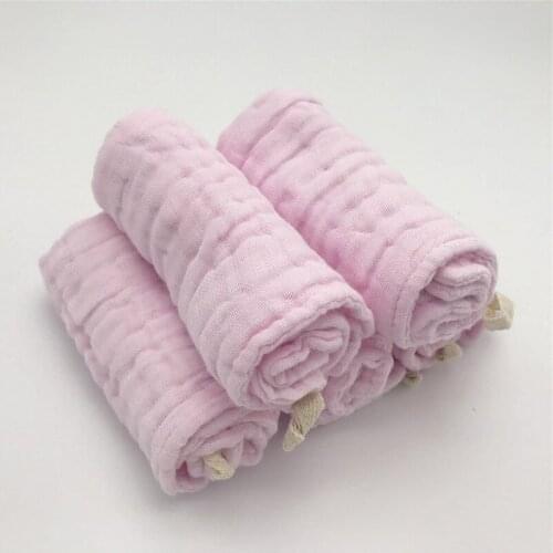 5PCS/ Set Baby Muslin Washcloths Natural 100%Cotton Baby Wipes Soft Newborn Baby Face Towel Size 12x12 Inch Multicolors