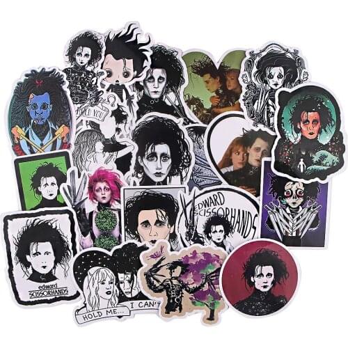 R1030 Ransitute 20pcs/set Edward Scissorhands Movie Scrapbooking Sticker Decal For Guitar Laptop Luggage Fridge Graffiti Sticker