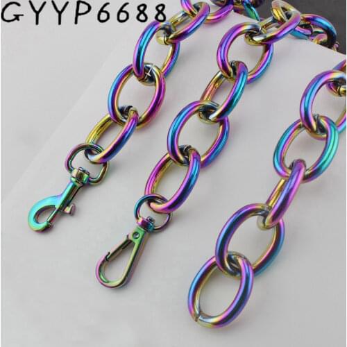 NEW Rainbow 28mm thick Aluminum chian bags strap bag parts DIY handles easy matching Accessory Factory Quality Plating Cover