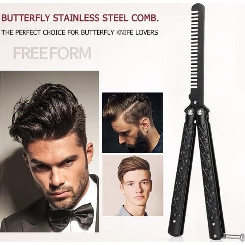Camping Metal Folding Balisong Trainer Comb Butterfly Knife Safety Trainer Traveling Accessory Dropshipping