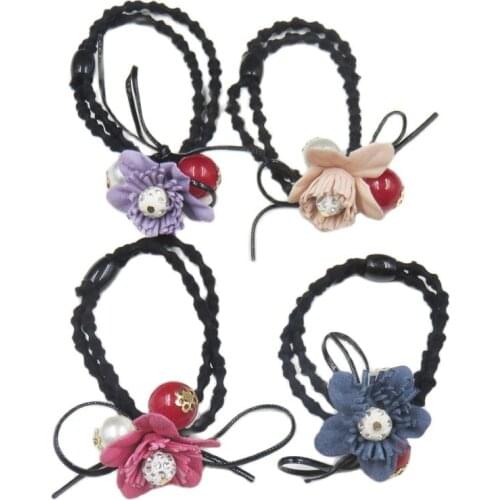 1PCS Creative Colorfull Balls Flower Elastic Hair Bands For Girls Bohemian Scrunchy Fashion Kids Hair Accessories For Women 2018