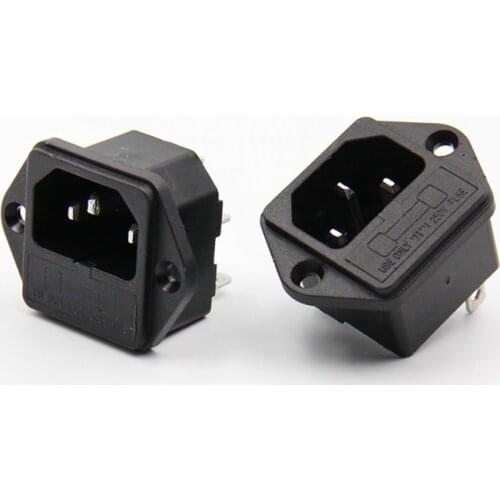 5pcs AC power outlet / with fuse products word male socket, socket / with ears male / copper AC outlet