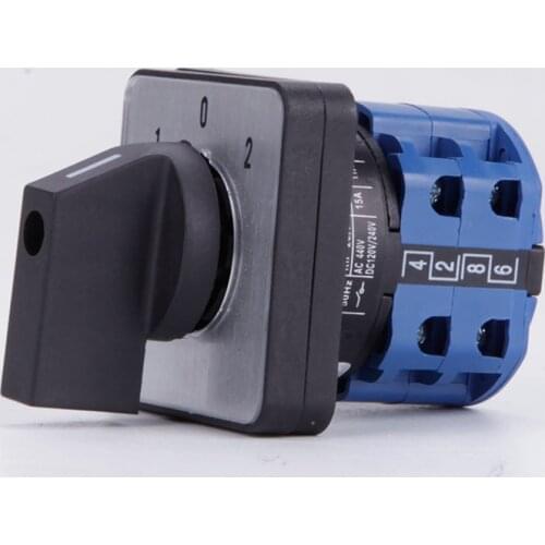 LW26-20/2 Rotary switch knob 3 position 102 High quality changeover cam switch Ui 690V Ith 20A 2 phase 8 terminals DC voltage