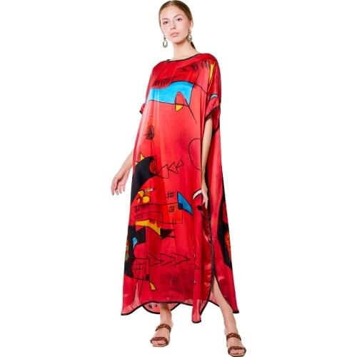 Nomads Felt Kandisky Red Shot Silk Dress