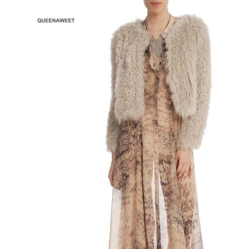 2019 New real Sheep Fur coat Women full pelt Sheep Fur Jacket winter fur coat customized plus Size Free Shipping