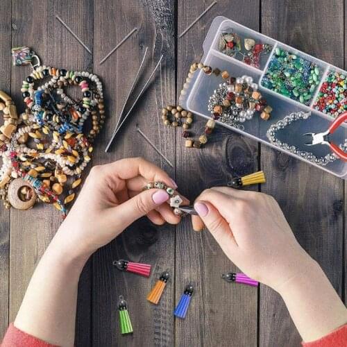 38mm Vintage Leather Tassels with Open Jump Rings for DIY Jewelry Making Keychain Cellphone Straps Pendant Accessories