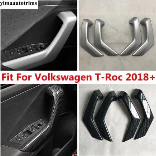 Yimaautotrims Matte / Carbon Fiber Interior For Volkswagen T-Roc T Roc 2018 - 2021 Inner Handle Pull Doorknob Handle Cover Trim