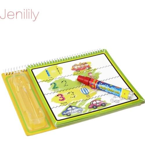 Jenilily Water Magic Drawing Book with 1 Magic Pen Doodle Painting Number-Themed Board Toy Coloring Book Gift Toys for Children