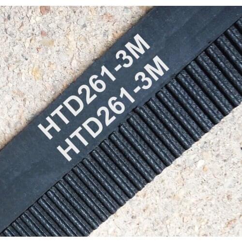2 pieces/pack HTD3M timing belt length 261mm teeth 87 width 14mm rubber closed-loop 261-3M for shredder S3M 261 HTD 3M pulley