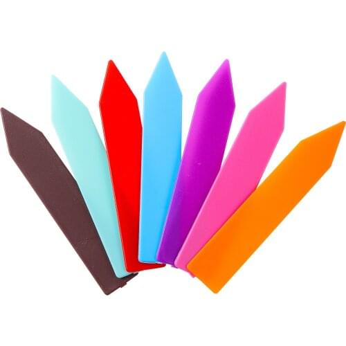100pcs 10 Colors Plastic Plant Tags Nursery Garden Label Waterproof Reusable Pot Plant Markers Garden Plant Tags