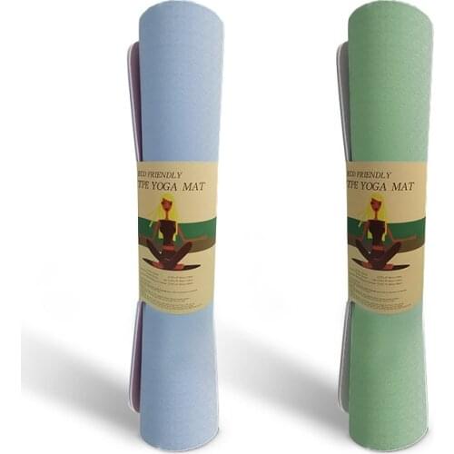 1830*610*6mm TPE Yoga Mat Environmental Protection For Beginner Bodybuilding Warm Up Two Color Non Slip Exercise Gym Fitness Mat