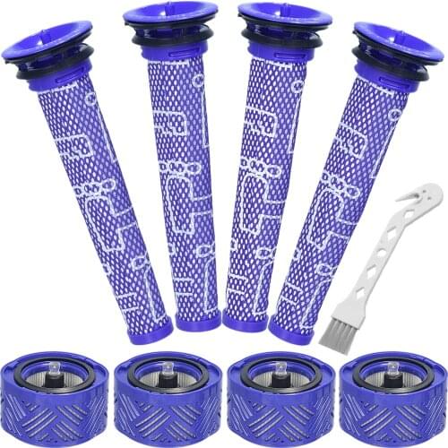 2/4/8pcs Reusable Pre-Filters HEPA Post-Filters Replacements Suit For Dyson V8 V7 V6 Cordless Vacuum Cleaners Filter Accessories