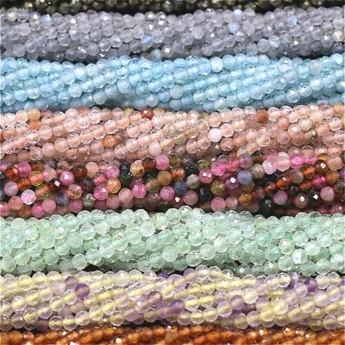 2mm Natural Stone Crystal Hematite Faceted Beads Semi-gem Jewelry Making Handmade New DIY Necklaces Bracelets Accessories 38cm