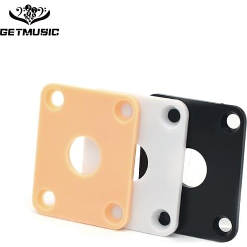 20Pcs Yellow/Black/white Plastic Square Guitar Jack Plates JackPlate Cover for LP Electric Guitar