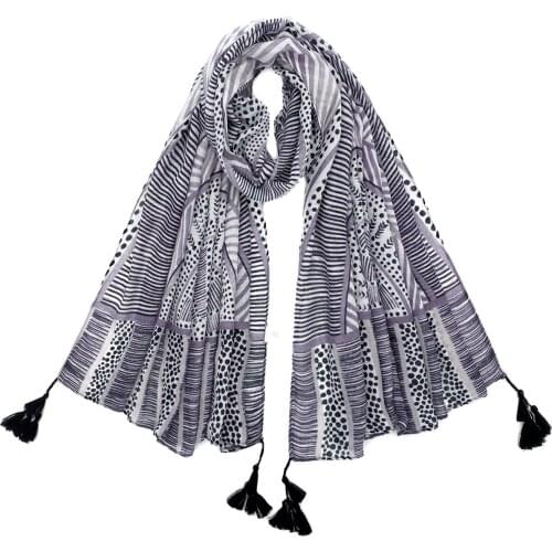 2021 Fashion Newest Printed Pattern Cotton Tassel Scarf Shawls Wraps Hijabs 10pcs/lot