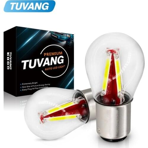 2x S25 1157 BA15D Py21/5W DRL Car Led Light LED Filament Brake Tail Lamp Turn Signal Light Stop Bulb Car Light Source Warm White