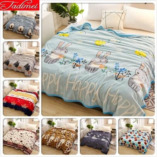 300 g/m Thick Blanket Bedspreads Adult Kids Child Plush Winter Autumn Warm Bed Cover 120x200 150x200 180x200 200x230 230x250 Big