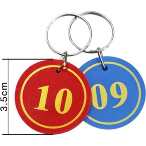 50pcs Acrylic Sign Keychain Signage With Ring Digital Label Tag Number Card Plate With Key Chain Number Tag