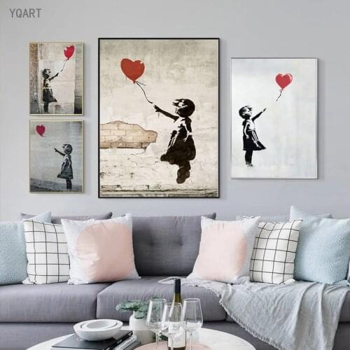 Banksy Artwork Girl With Balloon Canvas Posters And Print Wall Art Canvas Painting Decorative Picture For Living Room Home Decor