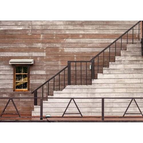 Wooden Wall Window Rail Steps Photography Backdrop Customized Backgrounds Photo Studio for Baby Children Portrait Photobooth