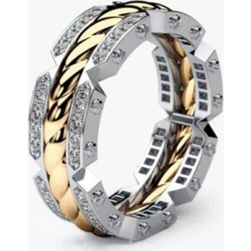 Two-Tone Wavy Irregular Ring for Couple EMO Creative All-Match Fashion Glamour Party Finger Jewelry Accessories Anillos