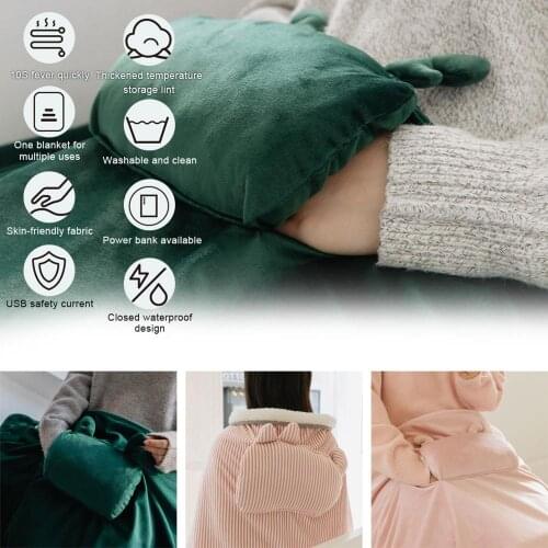 Electric USB Heating Blanket Winter Warmer Heating Blanket Home Office Back Knee Warmer Portable Soft Berber fleece Blanket Ship