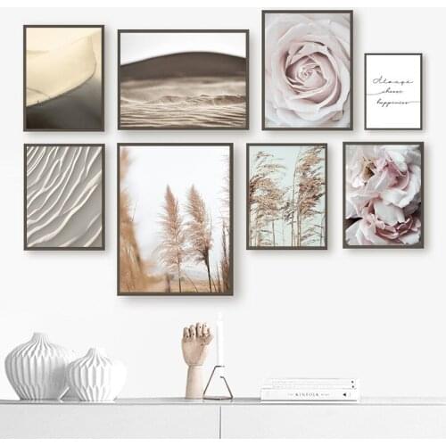 Desert Landscape Canvas Painting Reed Flower Picture Print Nordic Natural Poster Living Room Scandinavian Home Wall Decor TB135