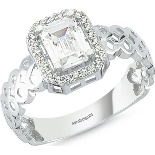 White Gold Baguette Ring Infinity Design 0.77 Carat Handy Custom Craftsmanship Gift Gold Special Occasions Design Shiny Elegant