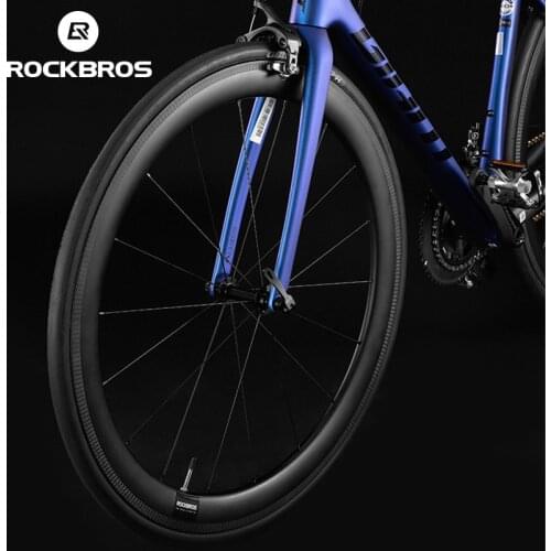 ROCKBROS 700C Road Carbon Bicycle Wheelset 30mm 50mm Clincher Tubeless Tyre Bike Wheels R255 Hub Rims V Brake Cycling Wheelset