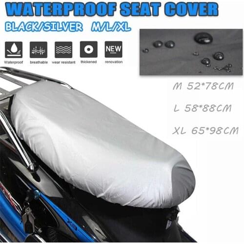 Motorcycle Scooter Seat Cover Waterproof Snow Cover Sunshade Anti Dust UV Rain Cushion Mat Oxford Cloth M/L/XL