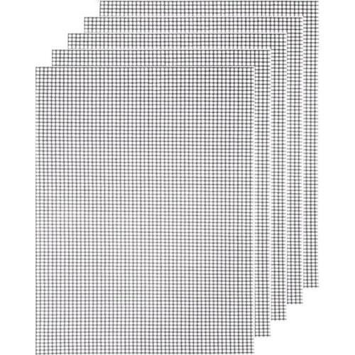 BBQ Barbecue Cooking Mat Set 5 pcs BBQ Grill Mat BBQ Grill Anti Adhesive Reutilisables, Heat Resistant 40x30cm
