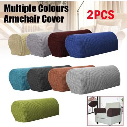 2Pcs Armrest Covers Stretch Set Chair Sofa Arm Protectors Armchair Covers Solid Couch Cover Removable Wholease