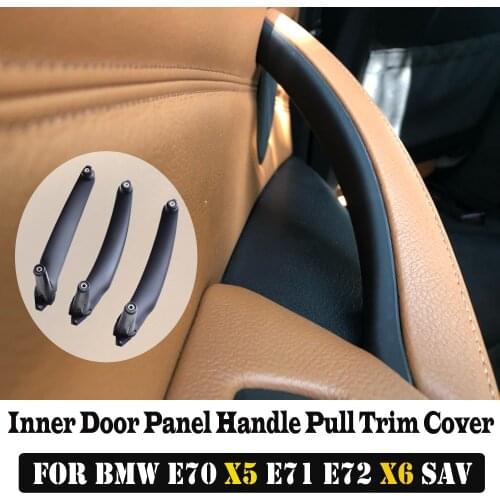 Car Right Left Inner Door Panel Handle Pull Trim Cover Auto Interior Accessories For BMW E70 X5 E71 E72 X6 SAV 2007-2013