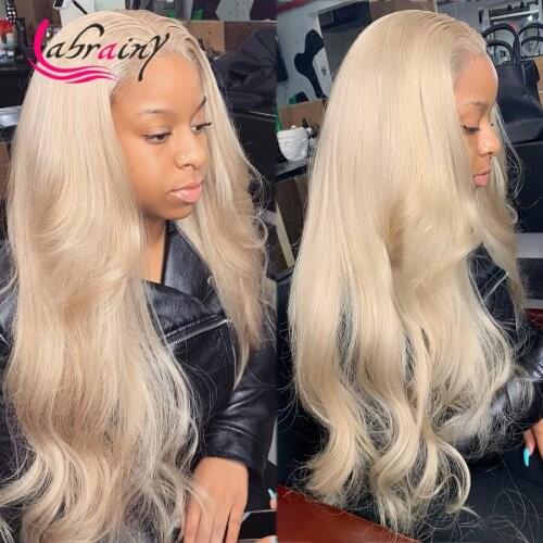 Blonde HD Transparent Blonde Body Wave Lace Frontal Human Hair Wigs 613 Glueless Wavy Remy Wig Pre Plucked Bleached Knots 13x6x1