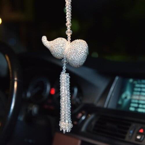 Diamond Rhinestone Gourd Lucky Entry Car Pendant Chinese Style Car Interior Accessories Ornaments
