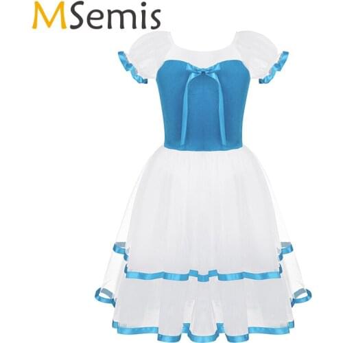 Professional Ballet Tutu Dress Puff Sleeve Velvet Long balett dress for child girls ballet dress ballerina dress kids costume