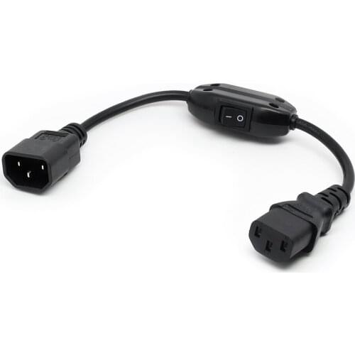 30cm IEC 320 Mains Power Cable C14 to C13 Male to Female Extension Cord Cable with Switch