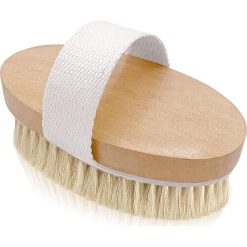 Dry Skin Body Brush Soft Natural Bristle Body Brush Exfoliator Exfoliates Dead Skin SPA Body Massager Brushes Without Handle