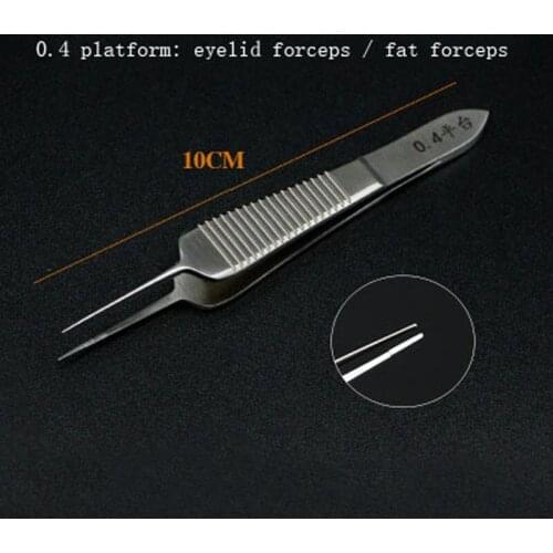 Stainless steel plastic tweezers Double eyelid beauty suture ligation forceps Fine toothed fat forceps Eyelid forceps with hook