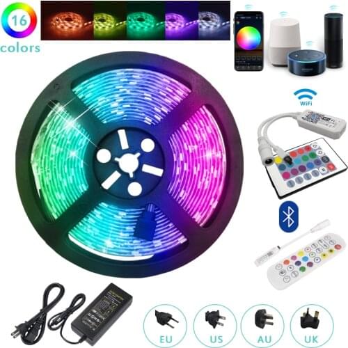 LED Strip Lights Bueotooth&WIFI Controller RGB 5050/2835 5m IP65 Lighting Color Changing Tape DC12V For Bedroom Room Kitchen Bar