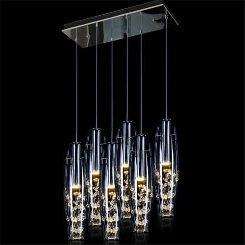 LED Crystal Pendant Lamps Kitchen/Living Room/Bedroom Aisle Hanging Light Glass Pendant Light Lamparas De Techo Colgante Moderma