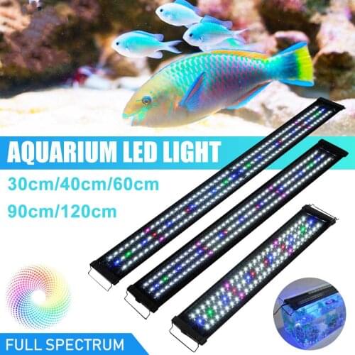 Waterproof LED Aquarium Lights Fish Tank Light Bar Blue/RGB 30/40/60/90/120CM Submersible Underwater Clip Lamp Aquatic Decor EU