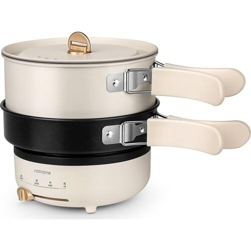 YUEWO 220V 304 stainless steel multifunctional electric hot pot travel household split portable frying pan