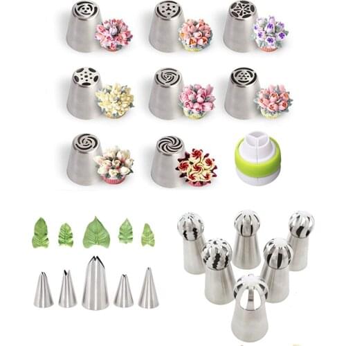 1 Set Christmas Pastry Nozzles for Cream Confectionery Nozzle Tulip Leafs Russian Piping Tip Cake Pastry Icing Piping Nozzles