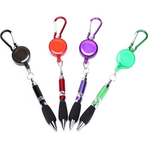 1PCS Portable Key Holder Pen Golf Pen Score Recording Climbing Buckle Ballpoint Pen Telescopic Random Colors