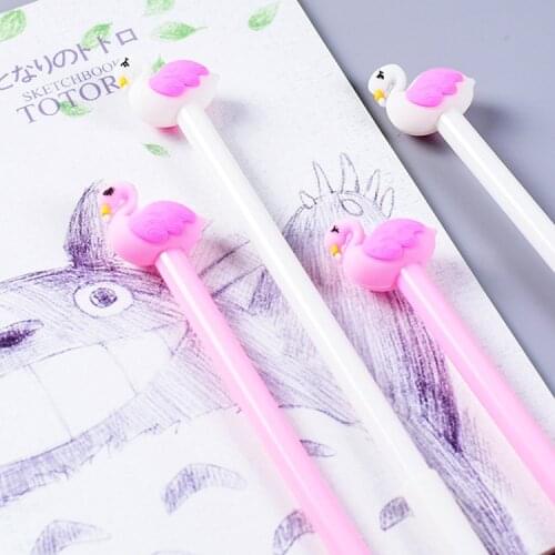 100 pcs Korean Stationery Creative Flamingo Neutral Cartoon Signature Pen Student Stationery Neutral Pen Wholesale