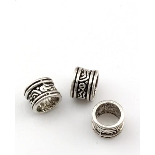 20pcs Alloy Spacer Beads Big Hole 7mm For Jewelry Making Bracelet Necklace DIY Accessories D-69