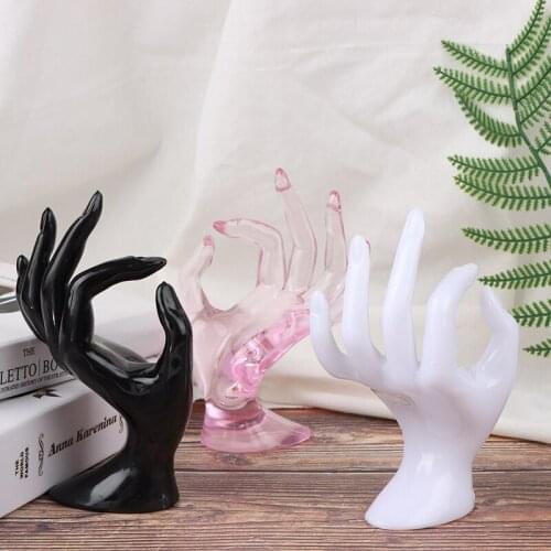 2021 Ok Hand Finger Glove Ring Bracelet Bangle Jewelry Display Stand Holder Hot Selling Black/White/Pink/Transparent