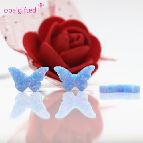 6pcs/lot free shipping synthetic 8.6x14.1mm op26 Good Fire Opal Butterfly Bead Synthetic Opal Butterfly Beads for Jewelry Making